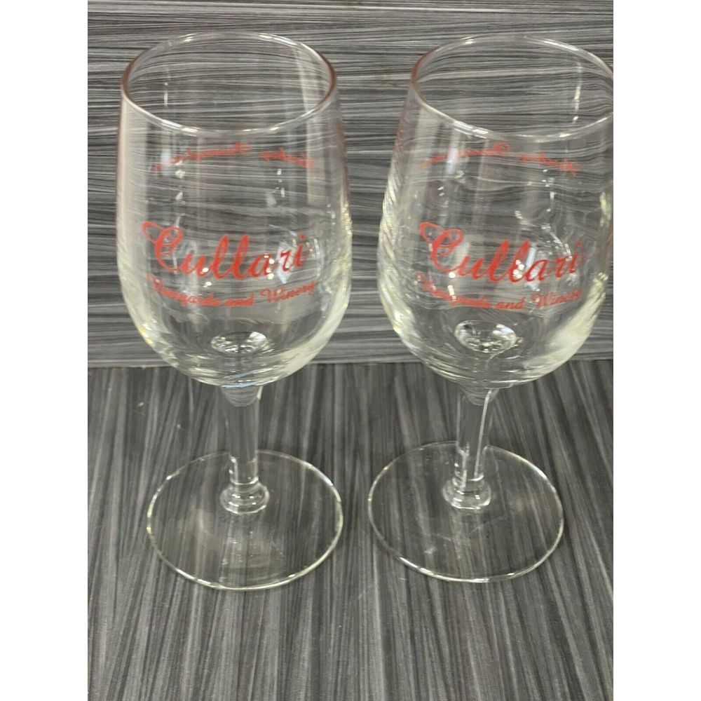 2‎ Cullivari Hershey PA Hand Blown Crystal Wine Glasses 9" Tall, 2.5" Wide @J